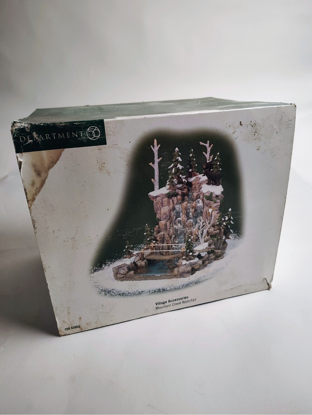 Dept 56 Village Landscape Mountain Creek Waterfall Bears Accessory 53003 Boxed